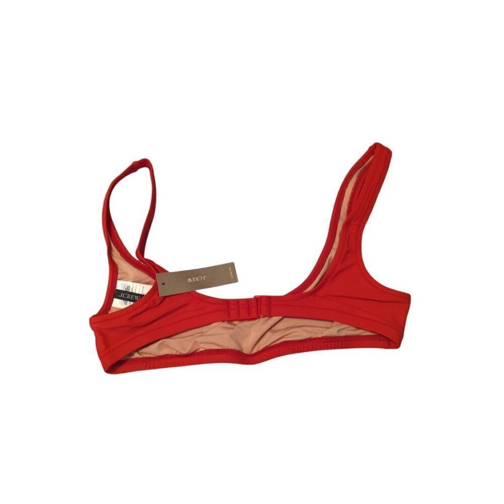 J. Crew Size S Heritage Scoopneck Bikini Top Red Hook Fasten Lined BX611 (879) - Picture 2 of 10